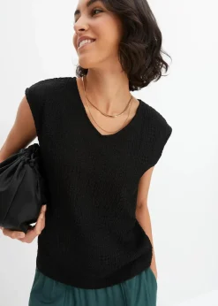 Top aus leichtem Crêpe