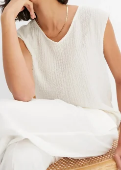 Top aus leichtem Crêpe