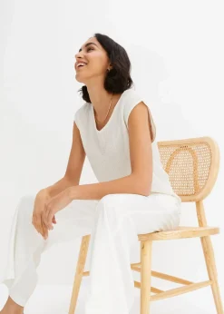 Top aus leichtem Crêpe