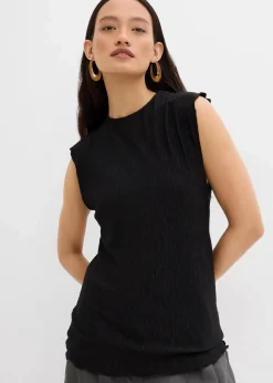 Top aus strukturiertem Crinkle