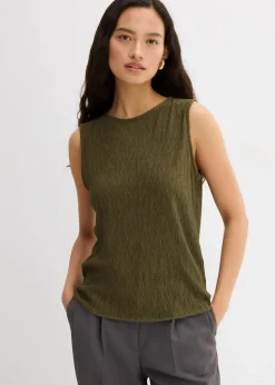 Top aus strukturiertem Crinkle