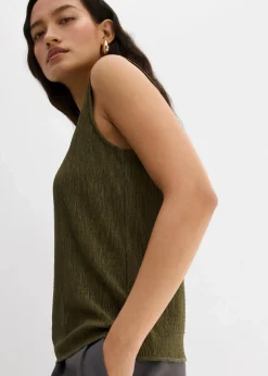 Top aus strukturiertem Crinkle