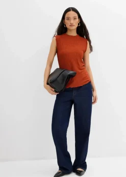 Top aus strukturiertem Crinkle