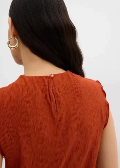 Top aus strukturiertem Crinkle