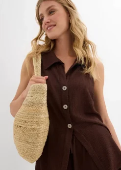 Top aus strukturiertem Crêpe