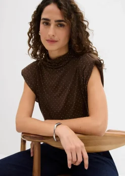 Top mit Glitzersteinen