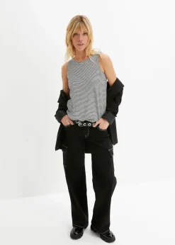 Top mit Knopfleiste am Rücken