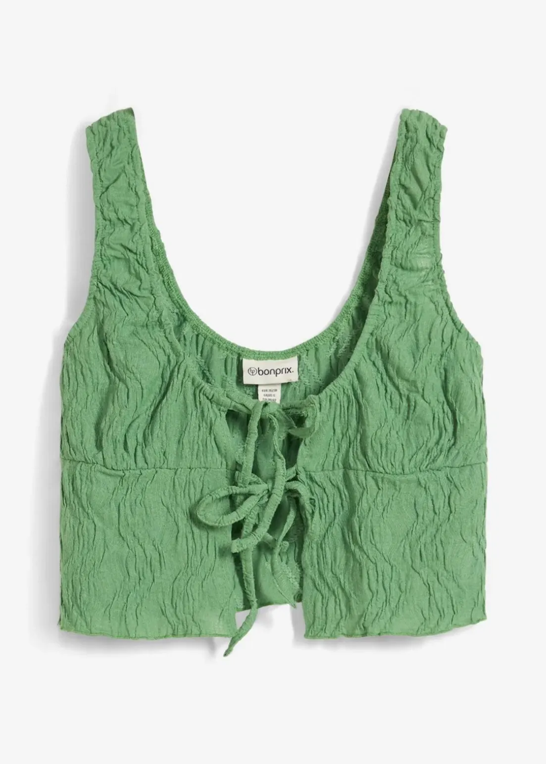 Top mit Schnürung in Struktur Optik