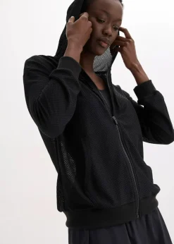 Transparente Sportjacke aus Mesh, oversized