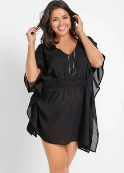 Transparente Strandtunika mit V-Ausschnitt