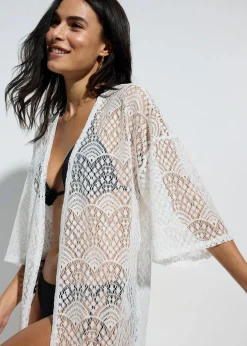 Transparenter Strandkimono