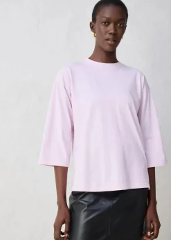 Trapezförmiges Shirt mit Seidenanteil