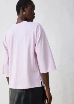 Trapezförmiges Shirt mit Seidenanteil