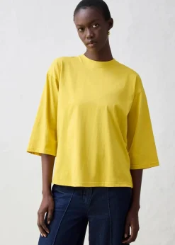 Trapezförmiges Shirt mit Seidenanteil