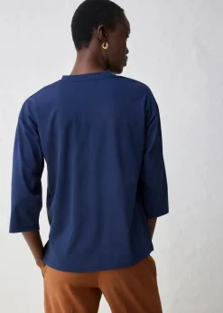 Trapezförmiges Shirt mit Seidenanteil