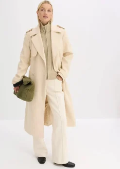 Trenchcoat in Wolloptik