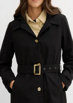 Trench-Mantel mit abnehmbarer Kapuze