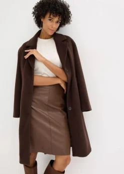 Trendiger Lederimitat-Bleistiftrock