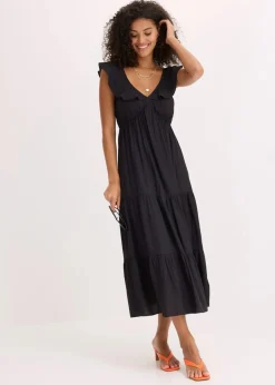 Trägerkleid aus feinem Viskose-Mix