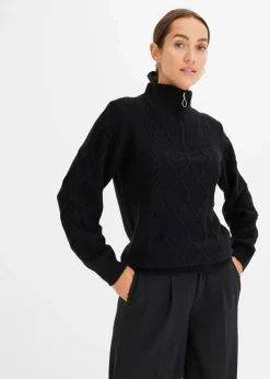 Troyer Pullover mit Zopfmuster