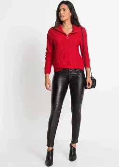 Troyer Pullover mit Zopfmuster