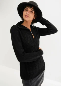 Troyer Pullover mit Zopfmuster