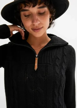 Troyer Pullover mit Zopfmuster