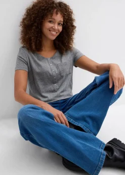 T-Shirt aus Baumwoll-Viskose-Mix