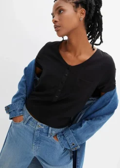 T-Shirt aus Baumwoll-Viskose-Mix