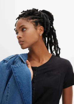 T-Shirt aus Baumwoll-Viskose-Mix