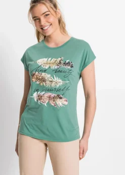 T-Shirt mit Glitzerdruck