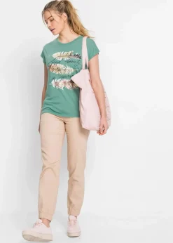 T-Shirt mit Glitzerdruck