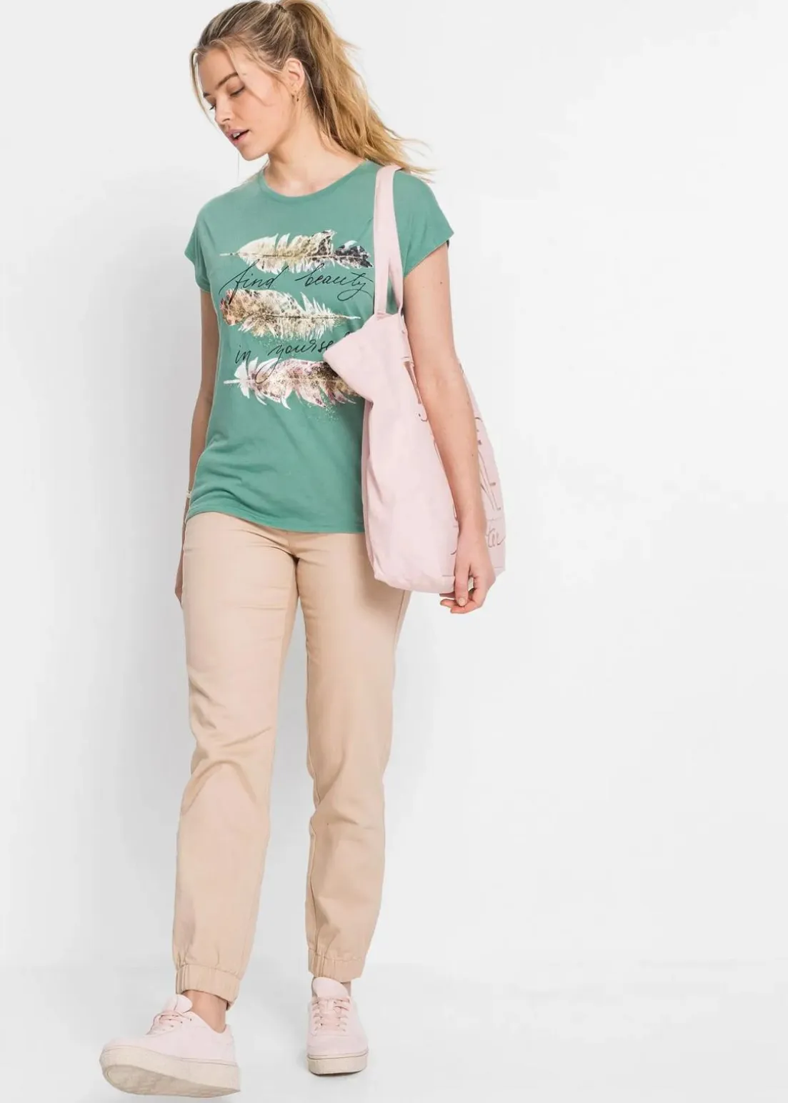 T-Shirt mit Glitzerdruck