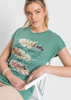 T-Shirt mit Glitzerdruck