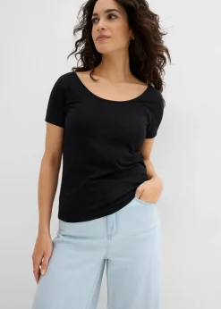 T-Shirt mit tiefem Rückenausschnitt