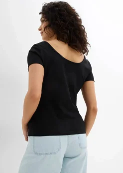 T-Shirt mit tiefem Rückenausschnitt