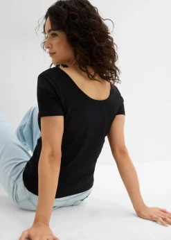 T-Shirt mit tiefem Rückenausschnitt