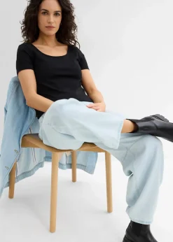 T-Shirt mit tiefem Rückenausschnitt