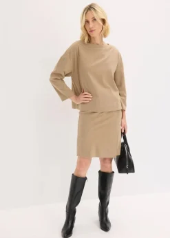 Tunika mit Fischgratmuster aus fester Ware