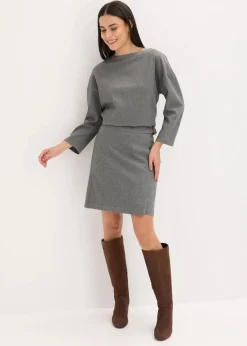 Tunika mit Fischgratmuster aus fester Ware