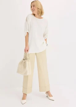 Tunika mit Struktur und Spitzenband