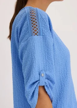 Tunika mit Struktur und Spitzenband