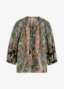 Tunikabluse aus fließendem Satin