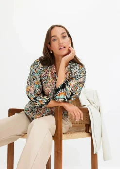 Tunikabluse aus fließendem Satin