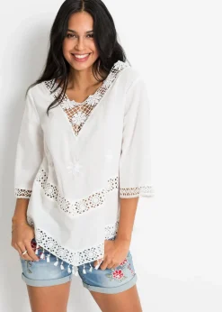 Tunikabluse aus reiner Baumwolle