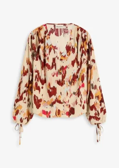 Tunikabluse mit metallischen Garn