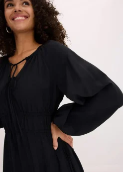 Tunika-Kleid aus fließendem Viskose-Mix