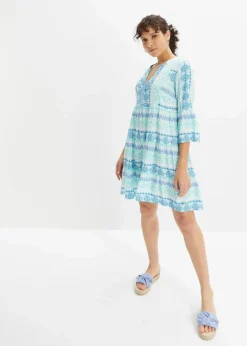 Tunika-Kleid aus fließender Viskose