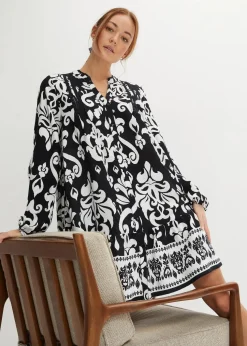 Tunika-Kleid aus fließender Viskose