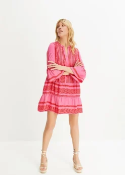 Tunika-Kleid aus fließender Viskose